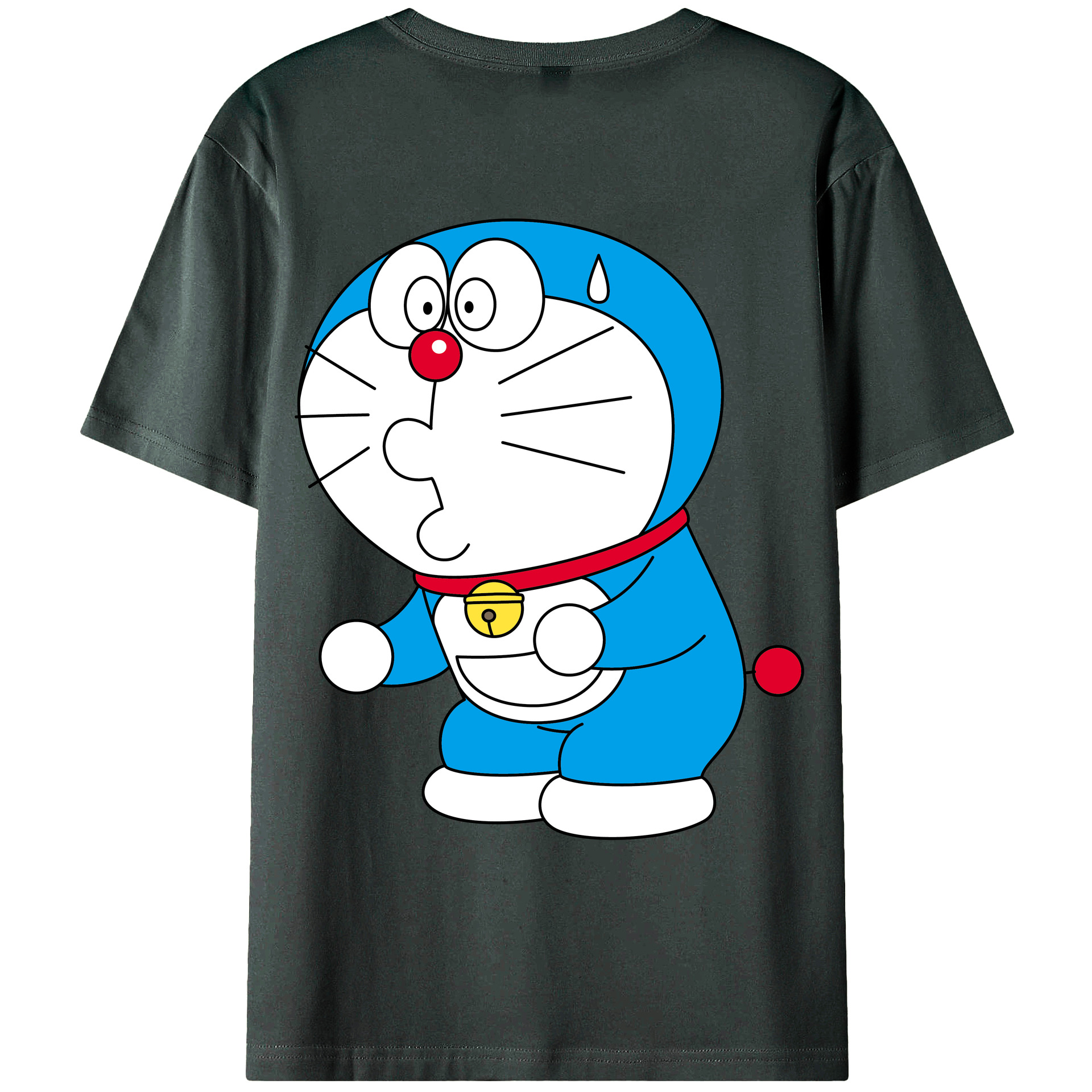 （画像用） ドラえもん Doraemon 綿100％ メンズ半袖Tシャツ（バックプリント） 通気性